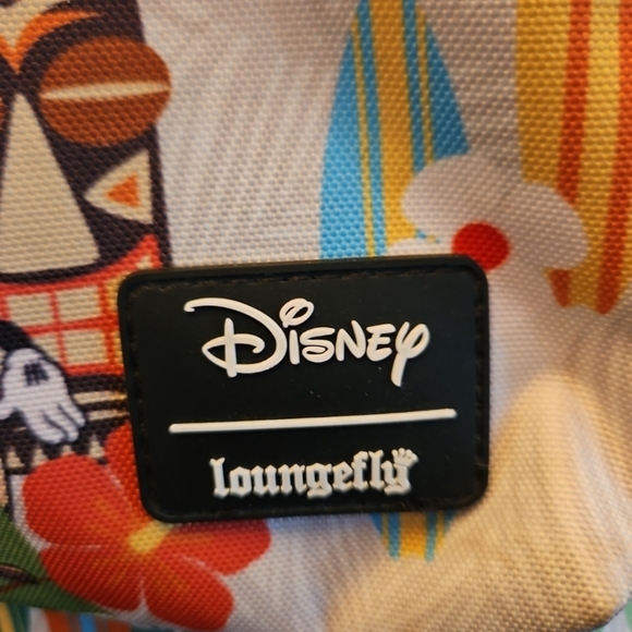 Loungefly Disney Mickey Tropical Nylon‎ Backpack Surfboards Tiki HTF RARE main image 7